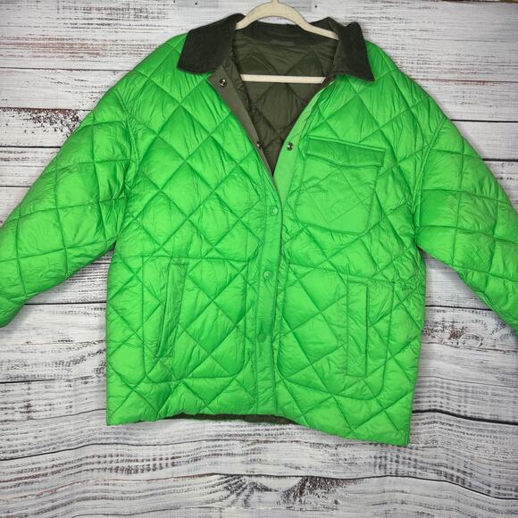 Calvin Klein Womens Reversible Barn Quilted Jacket Green XL - Picture 3 of 6